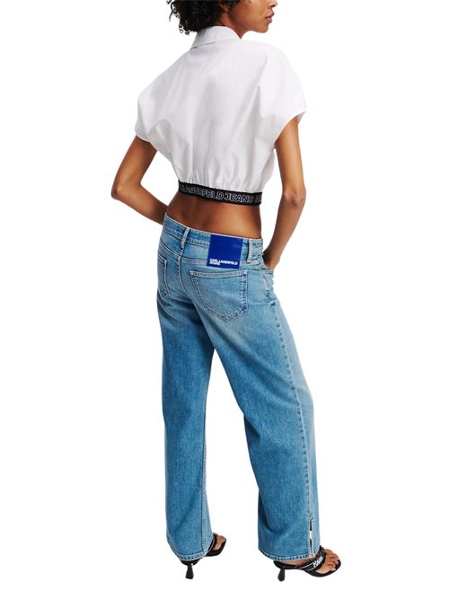 Camicia donna bianca in cotone Karl Lagerfeld jeans | A2W11017100